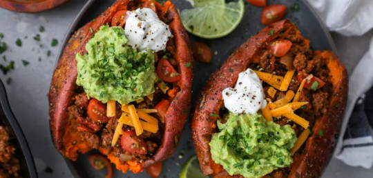 Plněné batáty hovězím masem!